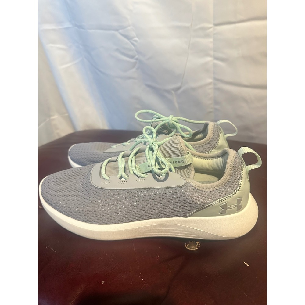 Under Armour Mojo 2 Womens Gray Mint Green Running Shoes 3022592-102 Size 9.5 - Picture 2 of 6